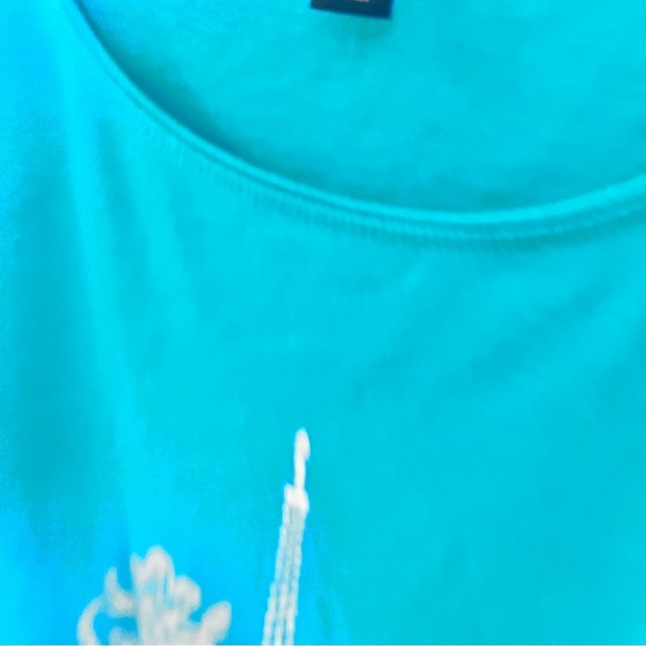 Karen Scott Teal Blue  Eiffel Tower Top Size 3 - Picture 2 of 15